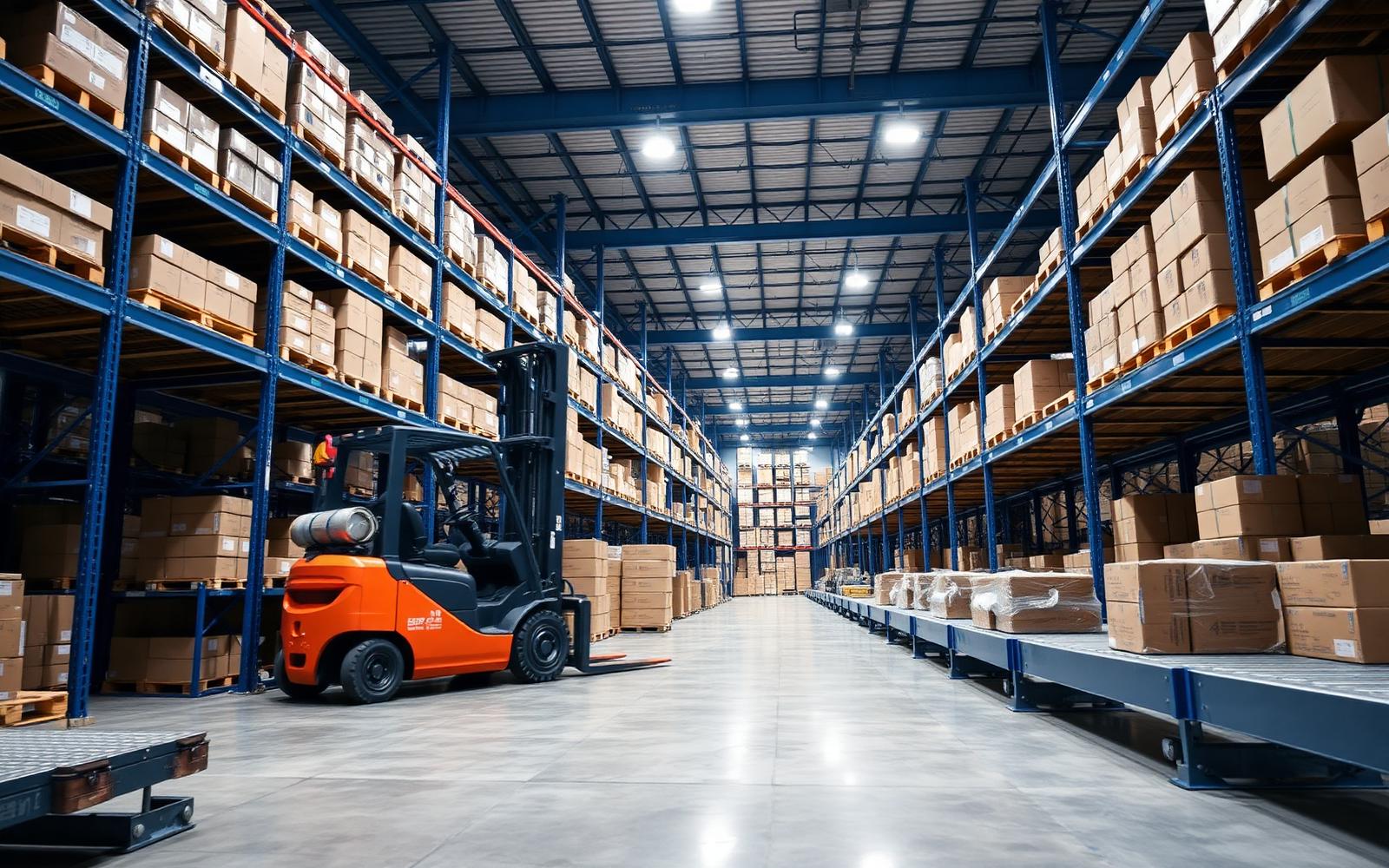 Modern logistics warehouse interior
